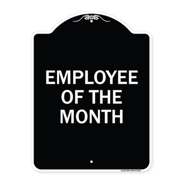 Designer Series Parking Stencil, Black & White Heavy-Gauge Aluminum Sign, 24" x 18", BW-1824-23351